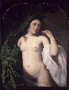 Bartholomeus van der Helst Nude drawing back the curtain France oil painting artist
